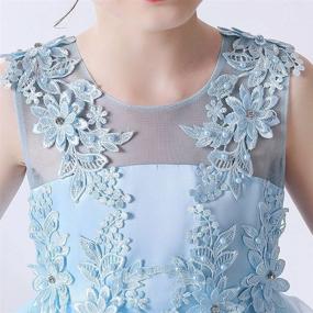 img 1 attached to 👗 Stunning Girls’ Tulle Dresses 7-16: Floral Lace Pageant, Wedding, Party & Dance Gowns