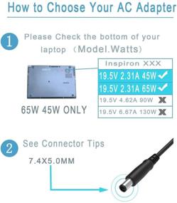 img 1 attached to 💻 Dell Latitude & Chromebook Laptop AC Charger: Compatible with 5300, 5400, 5500, 7300, 7400, 7480, and more!