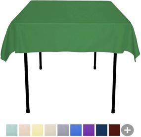 img 4 attached to 🌿 Durable & Stylish: Sunnolimit Green Square Polyester Tablecloth - Resistant to Stains and Wear