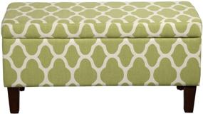 img 4 attached to 🍃 Green Geometric Large Upholstered Storage Ottoman Bench with Hinged Lid by HomePop