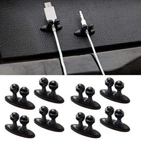 img 2 attached to 🔌 Enhanced TRUE LINE Automotive Car 8 Piece Cord USB Cable Line Clip Holder for Effective Car Wire Organization