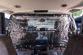 img 1 attached to Versatile Car Divider: Multi-Use Vinyl Plastic or Mesh Sneeze Guard & Pet Barrier for Optimal Driver Protection - Perfect Partition Divider for Front and Back Seat, Available in Black or Clear, Large Size