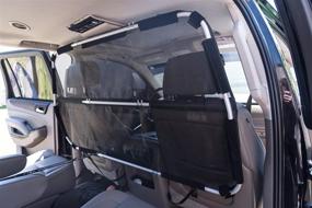 img 2 attached to Versatile Car Divider: Multi-Use Vinyl Plastic or Mesh Sneeze Guard & Pet Barrier for Optimal Driver Protection - Perfect Partition Divider for Front and Back Seat, Available in Black or Clear, Large Size