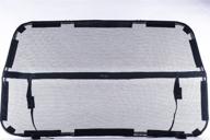 versatile car divider: multi-use vinyl plastic or mesh sneeze guard & pet barrier for optimal driver protection - perfect partition divider for front and back seat, available in black or clear, large size logo