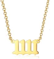 gold old english numerology necklace - angel number necklace 111 222 333 444 555 666 777 888 999 logo