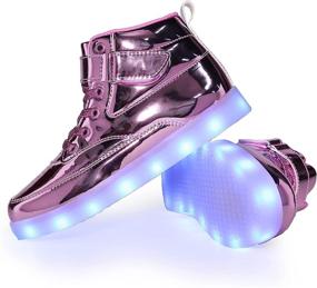 img 1 attached to Exciting Flashing High Tops: Voovix Charging Sneakers for Boys' Shoes