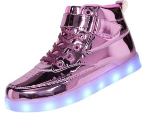 img 4 attached to Exciting Flashing High Tops: Voovix Charging Sneakers for Boys' Shoes