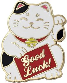 img 4 attached to Lucky Cat Pin - Stylish Girls' Jewelry by Real Sic