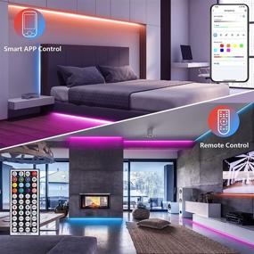 img 1 attached to 🌈 Gusodor LED Strip Lights 100 ft - Music Sync & Smart Rope Lights | Color Changing with Timer & 44 Key Remote | App Control RGB Tape Light | DIY Colors LED Lights for Bedroom, Home, TV, Party