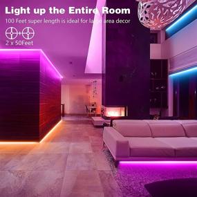 img 3 attached to 🌈 Gusodor LED Strip Lights 100 ft - Music Sync & Smart Rope Lights | Color Changing with Timer & 44 Key Remote | App Control RGB Tape Light | DIY Colors LED Lights for Bedroom, Home, TV, Party