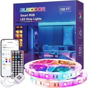 img 4 attached to 🌈 Gusodor LED Strip Lights 100 ft - Music Sync & Smart Rope Lights | Color Changing with Timer & 44 Key Remote | App Control RGB Tape Light | DIY Colors LED Lights for Bedroom, Home, TV, Party