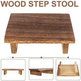 img 3 attached to 🪜 Wooden Step Stool: Sturdy Adults' Step Stool for High Beds, Kitchen, Bathroom, Closet, Sink - Reach High Places with Ease (Size: 1pc)