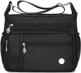 img 4 attached to KARRESLY Cross Body Shoulder Bag for Women - Nylon Travel Handbag with Multiple Pockets