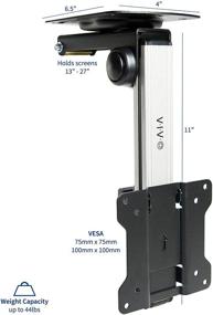 img 3 attached to VIVO Поворотное подвесное крепление для плоских экранов 13-27 дюймов, наклонная крыша и крепление под шкаф для ЖК-телевизоров и мониторов, MOUNT-M-FD27