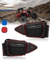 🔧 enhance your polaris rzr xp turbo/s 900: dovotech rzr 1000 xp front door side storage bags with water repellent & red piping - premium utv razor accessories for knee protection logo