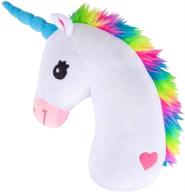 🦄 artcreativity 15 inch unicorn head magical plush pillow: ultra soft, cuddly, and colorful stuffed pillow for kids, home décor, and birthday gift logo