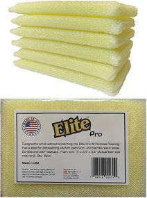 img 4 attached to 🧽 Elite PRO All Purpose Cleaning Pad – 6 Pack: Non-Scratch & Odor-Resistant Pads, Made in the USA