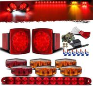 🚤 partsam submersible led trailer light kit: stop turn tail, side marker lamps, 3rd brake id light, for rv truck boat logo