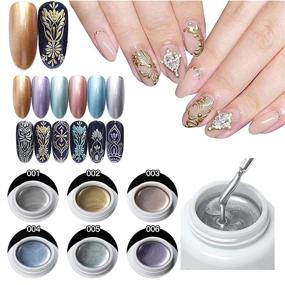 img 4 attached to 💅 Hacaus 6 цветов 3D металлическая гель-лак для ногтей с художественной эластичностью, клейке, УФ-скульптурой - идеально подходит для дизайна ногтей, маникюра и самостоятельного нанесения.