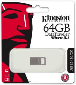 img 2 attached to Kingston DataTraveler Micro 3.1 64GB USB 3.0 Flash Drive - Ультра-маленький и высокоскоростной серебристый накопитель с металлическим корпусом (DTMC3/64GB)