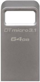 img 4 attached to Kingston DataTraveler Micro 3.1 64GB USB 3.0 Flash Drive - Ультра-маленький и высокоскоростной серебристый накопитель с металлическим корпусом (DTMC3/64GB)