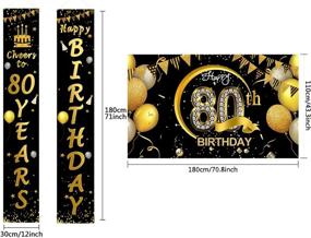 img 3 attached to 🎉 80th Birthday Party Decorations - Celebrate 80 Years with Black and Gold Welcome Porch Sign Banner for Photo Booth - Set of 3