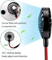 stay cool and comfortable anywhere with the hands-free portable neck fan - rechargeable mini fan with 3 speed modes - dual wind head for home, office, travel, indoor, outdoor - black logo