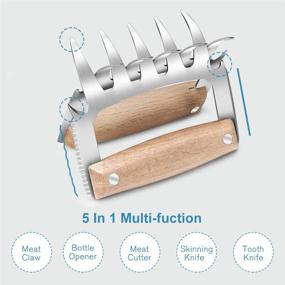 img 3 attached to Stainless Steel Meat Claws for Smoking Turkey, BBQ Grill, and Smoker - Effortlessly Shred and Cut Meat - Ideal for Thanksgiving, Christmas, and BBQ Cooking - Set of 2