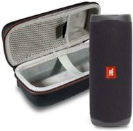 jbl flip 5 waterproof portable wireless bluetooth speaker bundle - black with hardshell protective case logo