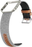 🌟 ihillon fitbit blaze bands for men and women - canvas fabric and genuine leather replacement band with metal frame - quick release watch band wristband accessory straps logo