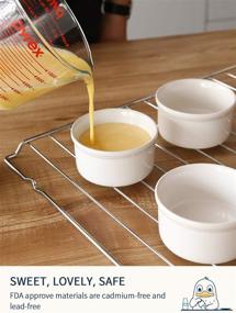 img 2 attached to LE TAUCI 6 oz Ramekin Set - Ideal Bakeware for Creme Brulee, Lava Cake, Puddings, and more! 6 PCS, Sleek White Design.
