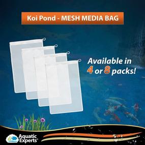 img 1 attached to 🐠 4 Pack Mesh Media Filter Bags for Koi Pond - High Flow 500 Micron - 8x12 Inch Pouch with Drawstrings - Ideal for Activated Carbon - Reusable Water Garden or Aquarium Charcoal Filter Bag (4 Pack)