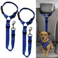 adjustable nylon dog car headrest restraint - pet safety seat belt strap for easy vehicle travel - durable zipline & tether backseat for traveling - animal harness logo