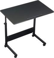 🛋️ versatile and stylish gztgzmwg c table: perfect for living room, sofa side, or laptop workstation - with moving wheels, in sleek black logo