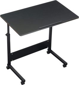 img 4 attached to 🛋️ Versatile and Stylish GZTGZMWG C Table: Perfect for Living Room, Sofa Side, or Laptop Workstation - with Moving Wheels, in Sleek Black