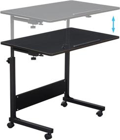 img 2 attached to 🛋️ Versatile and Stylish GZTGZMWG C Table: Perfect for Living Room, Sofa Side, or Laptop Workstation - with Moving Wheels, in Sleek Black