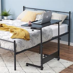 img 3 attached to 🛋️ Versatile and Stylish GZTGZMWG C Table: Perfect for Living Room, Sofa Side, or Laptop Workstation - with Moving Wheels, in Sleek Black