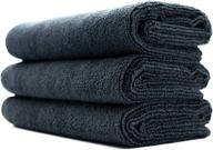 🏋️ the rag company - sport & exercise towel - gym, fitness, spa, ultra soft, super absorbent, quick-drying premium microfiber, 320gsm, 16in x 27in, black (3-pack) логотип