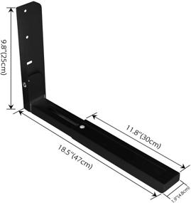 img 3 attached to Foldable Wall Mount Microwave Bracket - Kitchen Oven Stand Shelf Rack, Load Capacity 100 lbs, Black