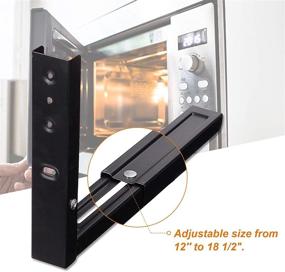 img 1 attached to Foldable Wall Mount Microwave Bracket - Kitchen Oven Stand Shelf Rack, Load Capacity 100 lbs, Black