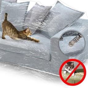 img 3 attached to 🛋️ Premium Clear Thicker Couch Cover: Heavy Duty Protection Against Cat and Dog Clawing, Waterproof Sofa Slipover for Pets, Storage, and Moving