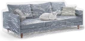 img 4 attached to 🛋️ Premium Clear Thicker Couch Cover: Heavy Duty Protection Against Cat and Dog Clawing, Waterproof Sofa Slipover for Pets, Storage, and Moving