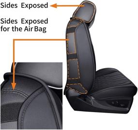 img 1 attached to 🚗 Aierxuan Custom Car Seat Covers for Chevrolet Chevy Silverado GMC Sierra 2007-2021 - Waterproof Faux Leather, Front Pair - 1500/2500/3500HD Crew,Double,Extended Cab Pickup Truck (Black)