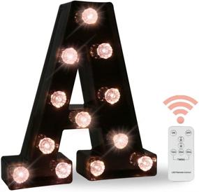 img 4 attached to 💎 Enhance Your Décor with LED Black Alphabet Marquee Letters for Home Bar Christmas Lamp, Parties, and Weddings - Diamond Bulb Night Light