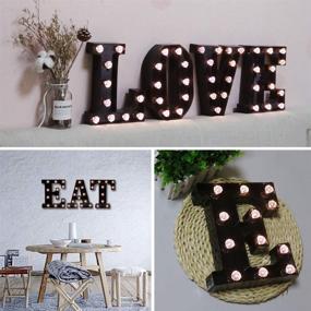 img 1 attached to 💎 Enhance Your Décor with LED Black Alphabet Marquee Letters for Home Bar Christmas Lamp, Parties, and Weddings - Diamond Bulb Night Light