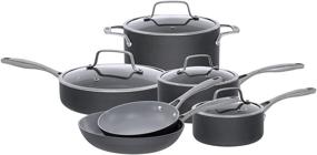 img 4 attached to 🍳 Bialetti 10 Piece Ceramic Pro Cookware Set, Nonstick Gray Interior, Hard Anodized