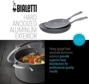img 2 attached to 🍳 Bialetti 10 Piece Ceramic Pro Cookware Set, Nonstick Gray Interior, Hard Anodized