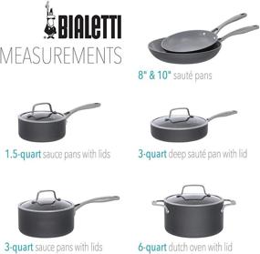 img 3 attached to 🍳 Bialetti 10 Piece Ceramic Pro Cookware Set, Nonstick Gray Interior, Hard Anodized
