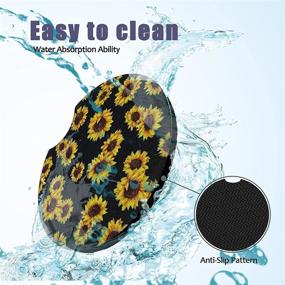 img 2 attached to Absorbent Car Coasters for Drinks - Cute Cup Holder Coasters for Women & Men with Fingertip Grip. Sunflower Auto Accessories - Pack of 2!