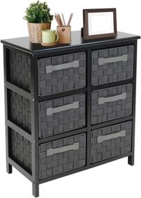 img 4 attached to 🗄️ Sorbus 6-Drawer Storage Chest Nightstand End Table with Woven-Strap Fabric Baskets, Ideal Solution for Home, Bedroom, Closet, Bathroom Organization Décor (6-Drawer, Gray)